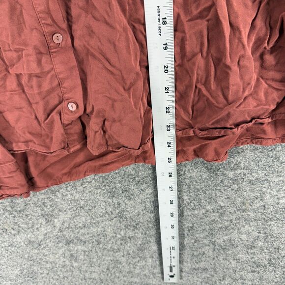 A New Approach Shirt Women 2XL Brown Button Up Collared Long Sleeve Rayon Casual - Picture 6 of 7